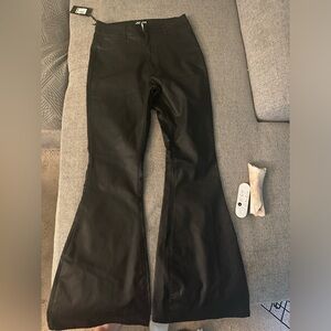 Faux leather flare bottom pants size xl